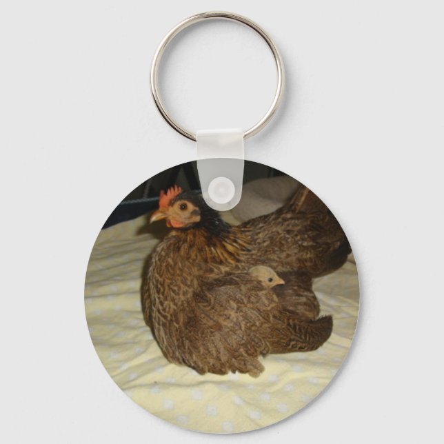 Porte-clés Serama poule avec porte - clé nain (Recto)