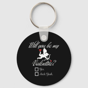 Porte-clés Seras-Tu Ma Saint-Valentin Funny Heart Cupid V-day