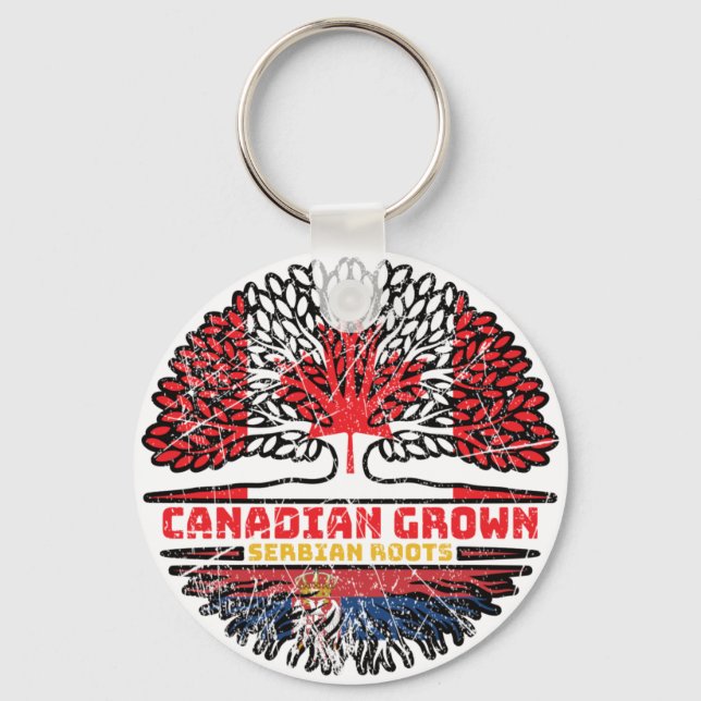 Porte-clés Serbia Serbian Canadian Canada (Recto)