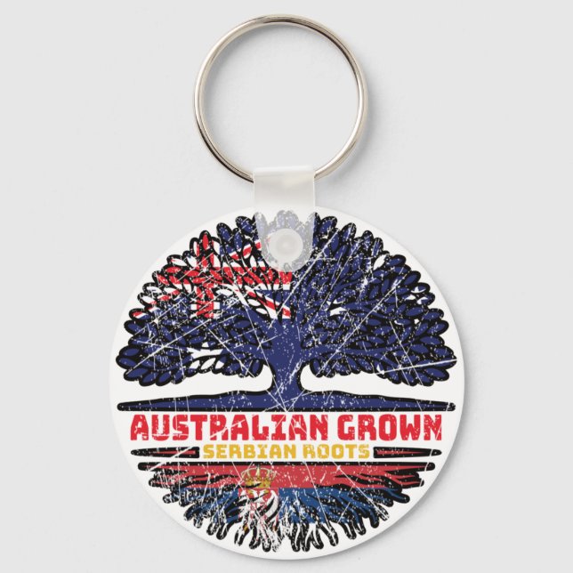 Porte-clés Serbie Serbe Australie racine des arbres (Recto)
