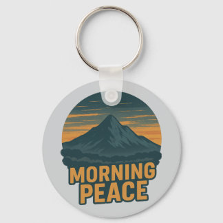 Porte-clés Serene Mountain Sunrise Retro Emblem