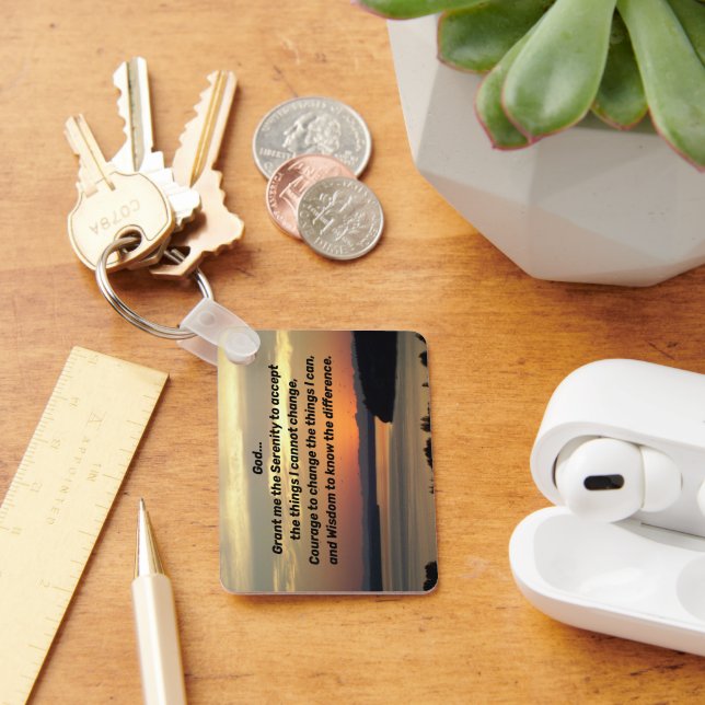 Porte-clés Serenity Prière Orange Seascape Sunset Photo (Bureau)