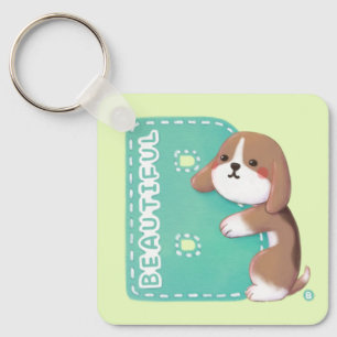 Porte-clés Série Alphabet : "B" Belle illustration Beagle