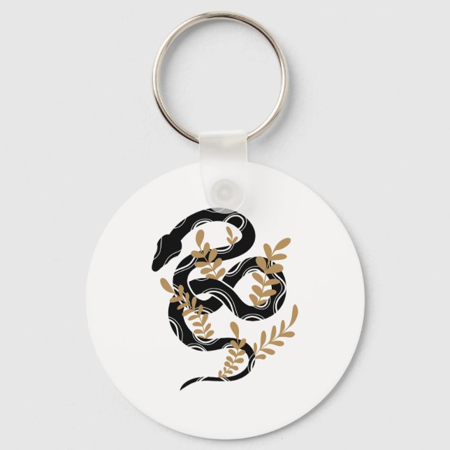 Porte-clés Serpent avec plantes (Recto)