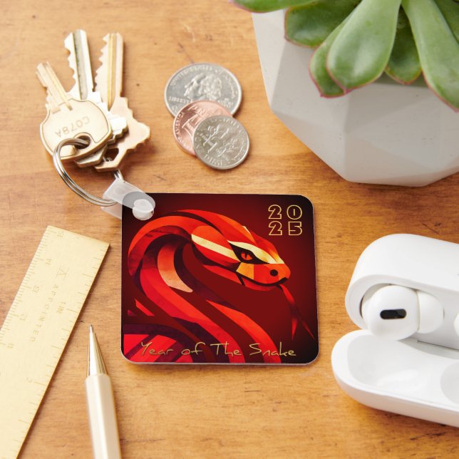 Porte-clés Serpent chinois moderne 2025 BSqK03 (Bureau)