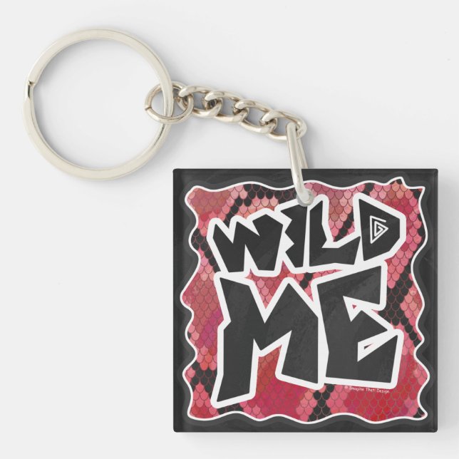 Porte-clés Serpent Wild Me Black et Red Print (Devant)