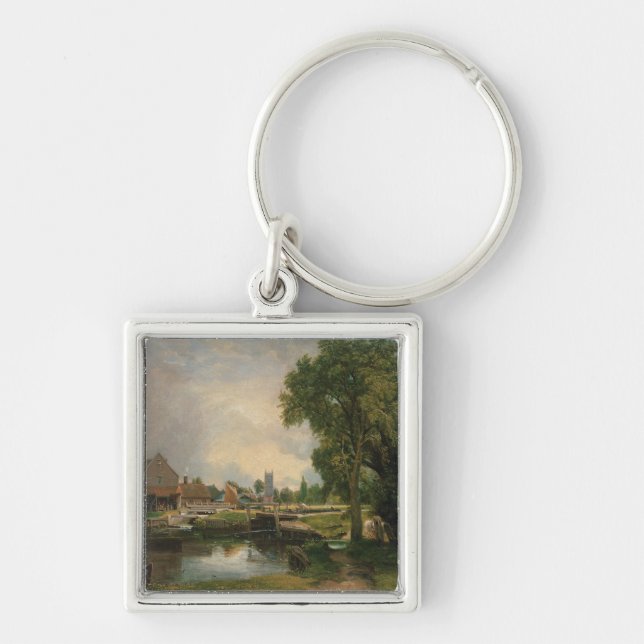Porte-clés Serrure de John Constable | Dedham et moulin, 1820 (Devant)