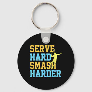 Porte-clés Servez dur Smash Harder Badminton Player Shuttle S