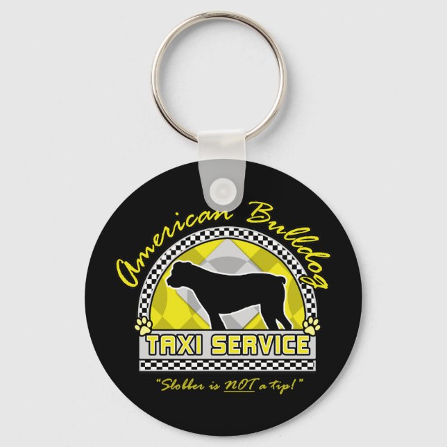 Porte-clés Service de taxi américain Bulldog (Recto)