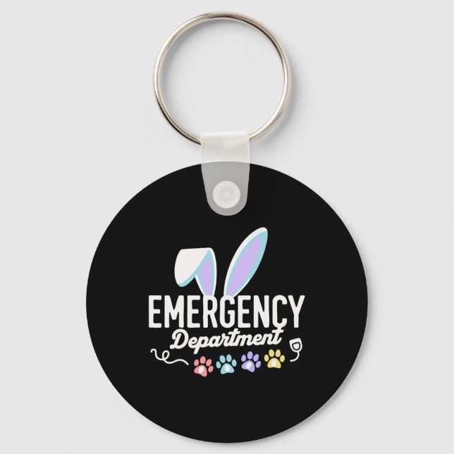 Porte-clés Service des urgences Pâques Er Infirmière Drôle Ed (Recto)