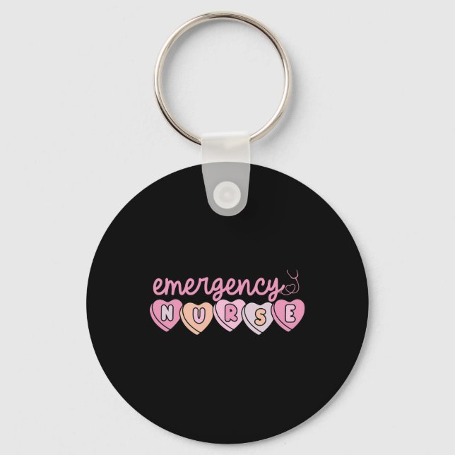 Porte-clés Service D'Urgence Infirmiers Coeurs Er Rn Ed Valen (Recto)