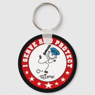 Porte-clés Servir et protéger le policier