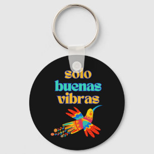 Porte-clés Seulement de bonnes vibrations - Espagnol coloré m