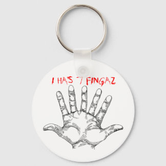Porte-clés seven_fingered_hand, I HAS 7 FINGAZ
