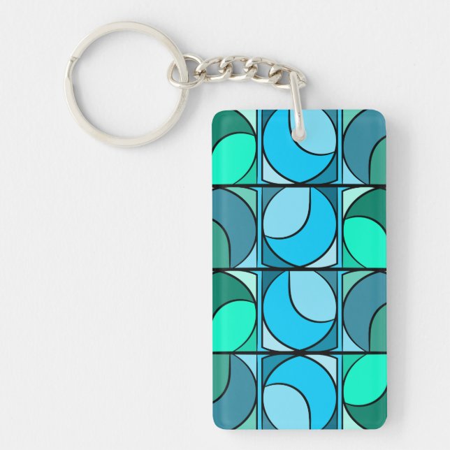 Porte-clés seventies bleu (Devant)