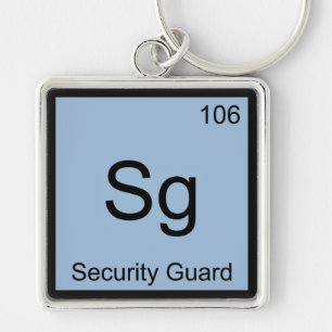 Porte-clés Sg - Agent de sécurité Symbole d'élément chimique