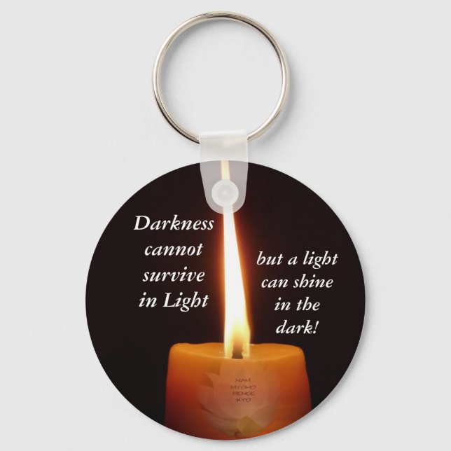 Porte-clés SGI Buddhist Key Chain - Lotus Candle and NMRK (Recto)