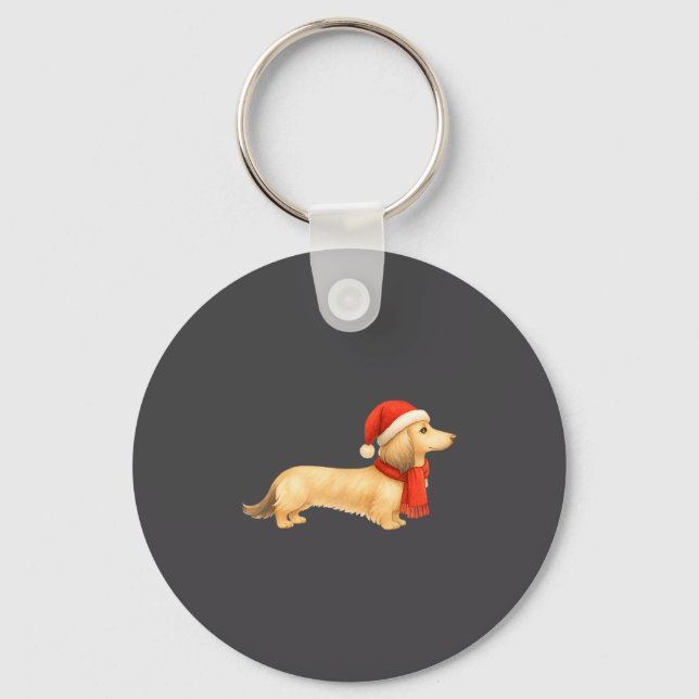 Porte-clés Shaded Cream Christmas Dachshund Dog Mom Funny Cut (Recto)