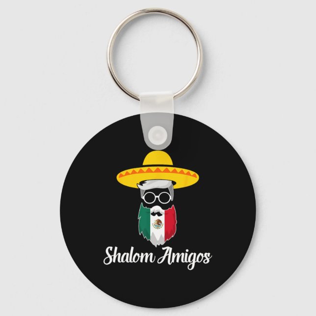 Porte-clés Shalom Amigos - Hanoukka Mexicaine Juive Cinco De  (Recto)