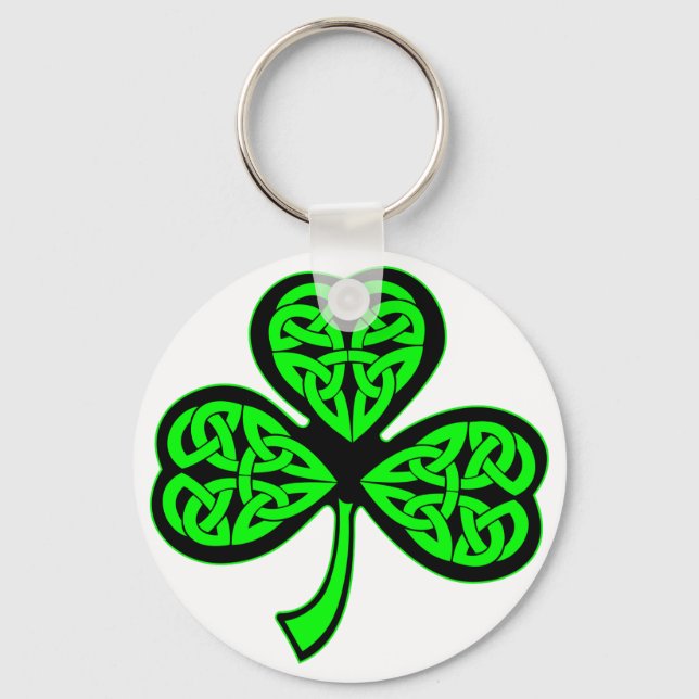 Porte-clés shamrock celte à 3 feuilles (Recto)