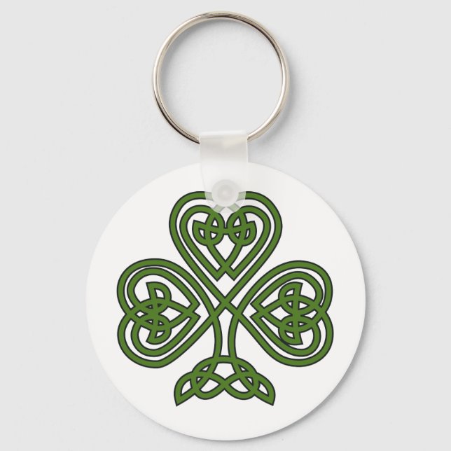 Porte-clés Shamrock celte - Jour de la Saint Patrick (Recto)