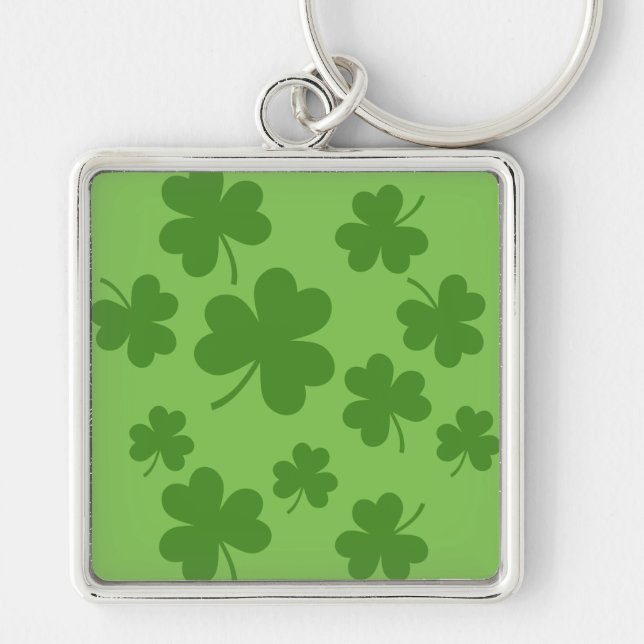 Porte-clés Shamrock de la Saint Patrick Motif Clover (Devant)