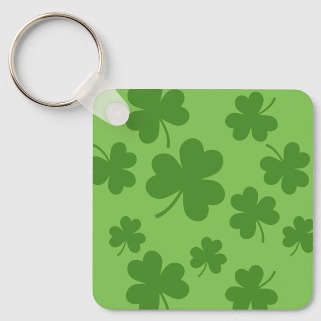 Porte-clés Shamrock de la Saint Patrick Motif Clover (Recto)