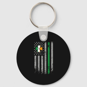 Porte-clés Shamrock du drapeau irlandais Jour de la Saint Pat