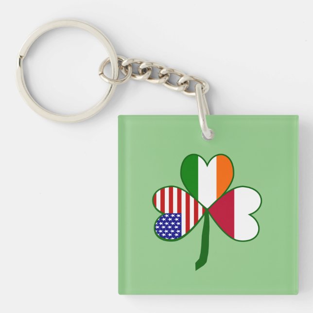 Porte-clés Shamrock du drapeau polonais (Devant)