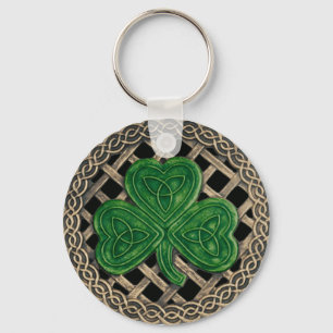 Porte-clés Shamrock Et Noeuds Celtiques Porte - clé Noir