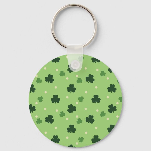Porte-clés Shamrock Pattern Button Keychain (Recto)
