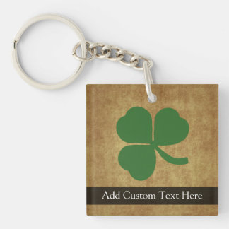 Porte-clés Shamrock sur Arrière - plan Vintage