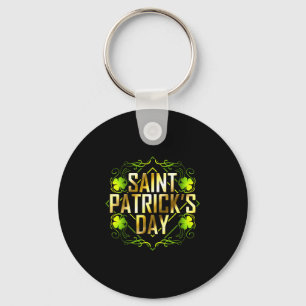 Porte-clés Shamrock Vert Et Saint-Patricks Dorés