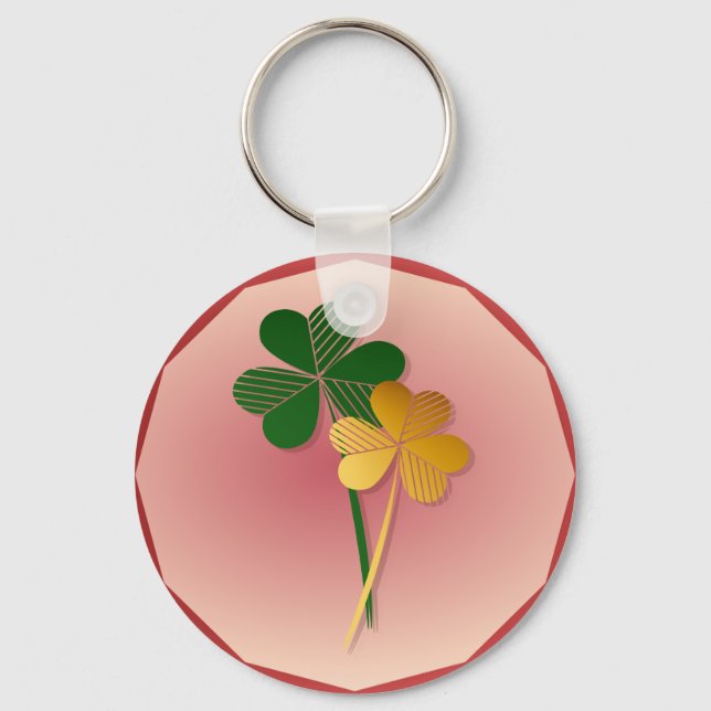 Porte-clés Shamrocks d'argent en or dans mon coeur (Recto)
