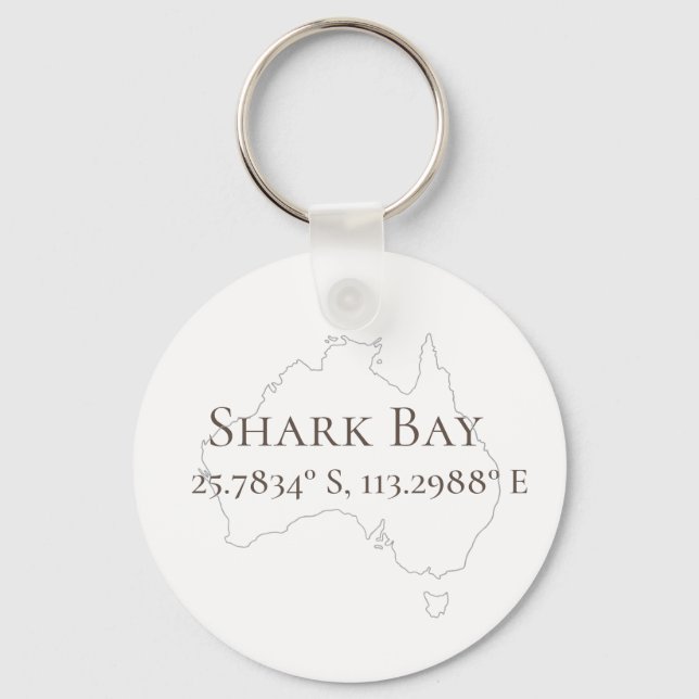 Porte-clés Shark Bay Australia Latitude & Longitude  (Recto)