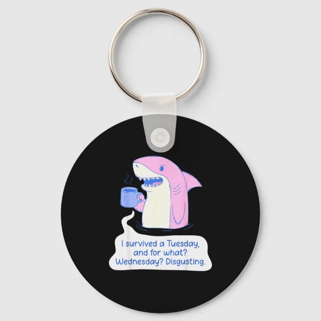 Porte-clés Shark I Survived A Tuesday And For What Wednesday  (Recto)