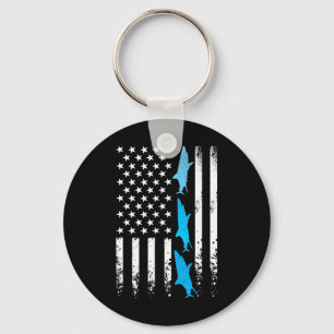 Porte-clés Sharks 4 juillet American Flag Boys Kids Men Ret