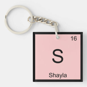 Porte-clés Shayla Nom Chimie Élément Tableau Périodique