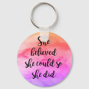 Porte-clés She Believed She Could Do She Did Keychain