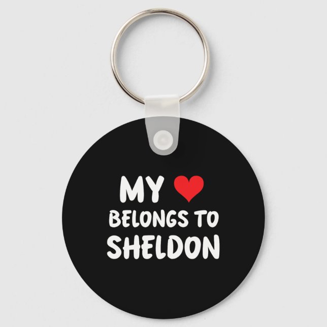 Porte-clés Sheldon - Mon cœur appartient à Sheldon - Amour  (Recto)