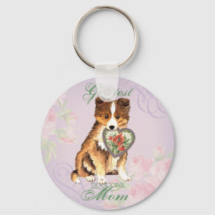 Porte-clés Sheltie Heart Maman