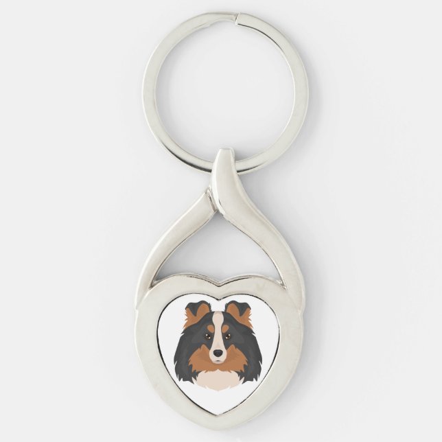 Porte-clés Sheltie, Shetland Sheepdog mix (Devant)
