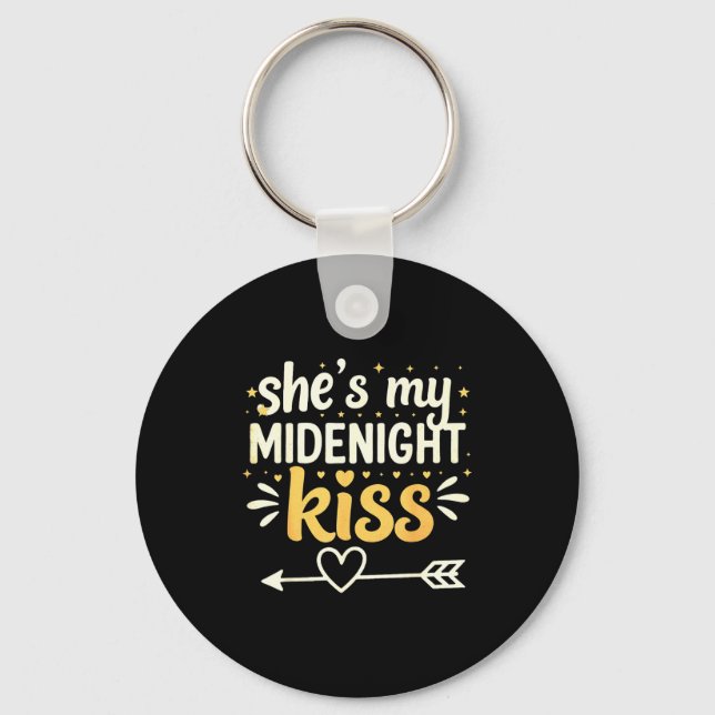 Porte-clés She's My Midnight Kiss Happy New Year Matching Cou (Recto)