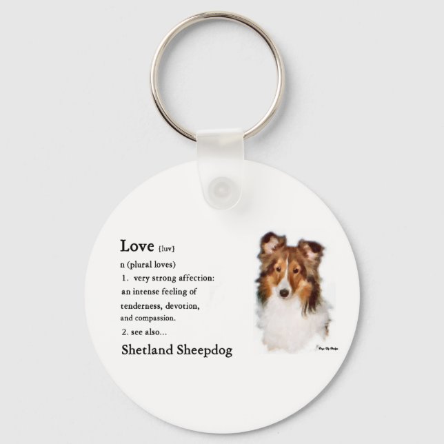 Porte-clés Shetland Sheepdog Sheltie Art Cadeaux (Recto)
