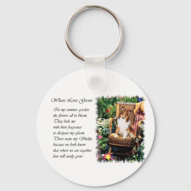 Porte-clés Shetland Sheepdog Sheltie Art Cadeaux (Recto)