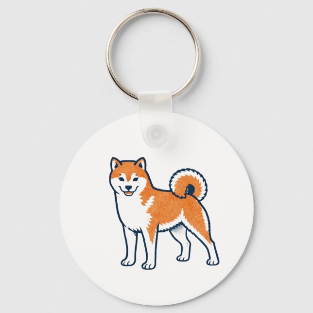 Porte-clés Shiba Inu ー Standing (Recto)