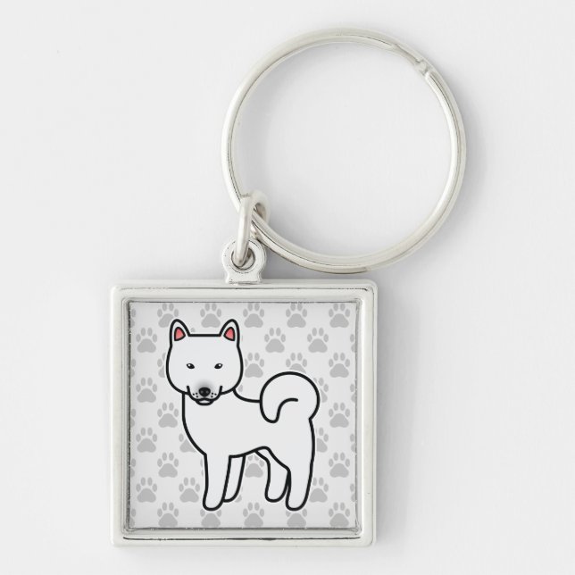 Porte-clés Shiba Inu Blanc (Devant)