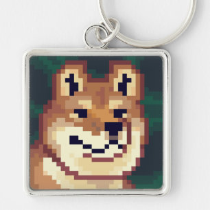 Porte-clés Shiba pixelart, porte-clés, Pixel Art 