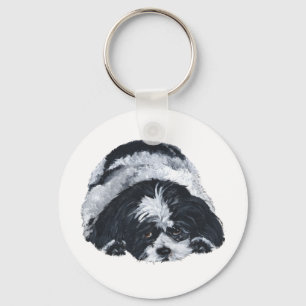 Porte-clés Shih Tzu Black & White