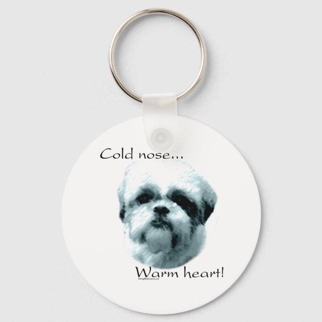 Porte-clés Shih Tzu Froid Nez, Chaud Coeur Clavier (Recto)